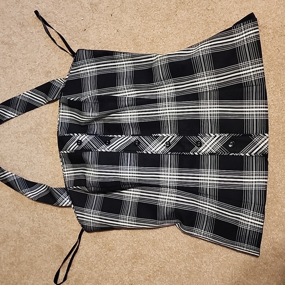 Black and white plaid halter top 00 NWT White House Black Market